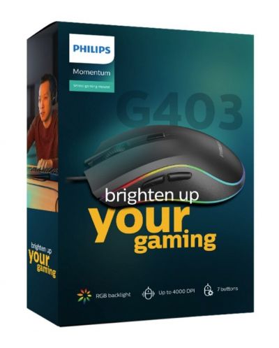 Гейминг мишка Philips - Momentum G403, оптична, черна - 4