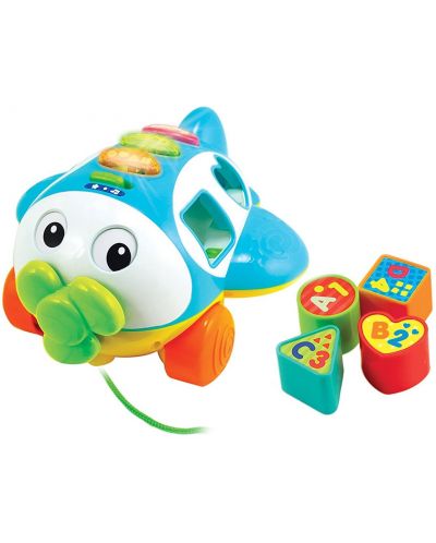 Играчка за дърпане WinFun - Самолет, сортер
