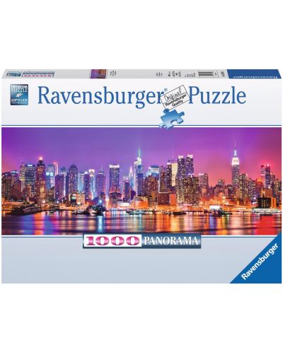 Панорамен пъзел Ravensburger от 1000 части - Светлините на Манхатън - 1