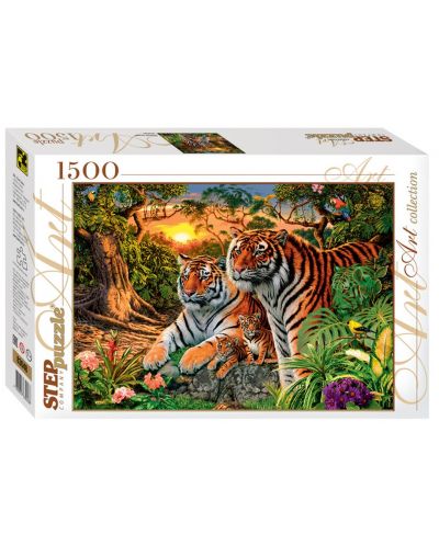 Пъзел Step Puzzle от 1500 части - Колко тигъра? - 1