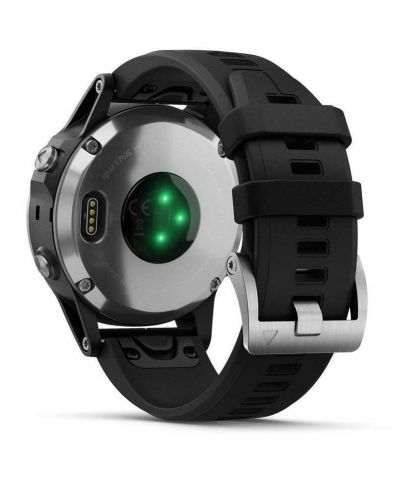 GPS часовник Garmin - Fēnix 5 Plus, сив, черна силиконова каишка - 3