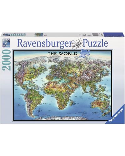Пъзел Ravensburger от 2000 части - Световна карта