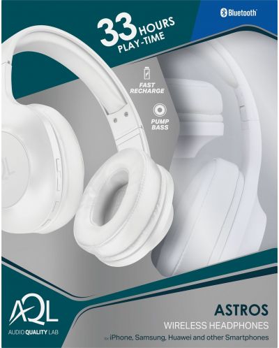 Безжични слушалки с микрофон AQL - Astros, бели - 3