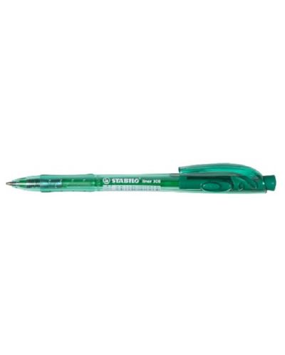Химикалка с механизъм Stabilo - Liner, 0.38 mm, зелен - 1
