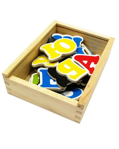 Дървена образователна игра Betzold - Българската азбука, магнитни - 1