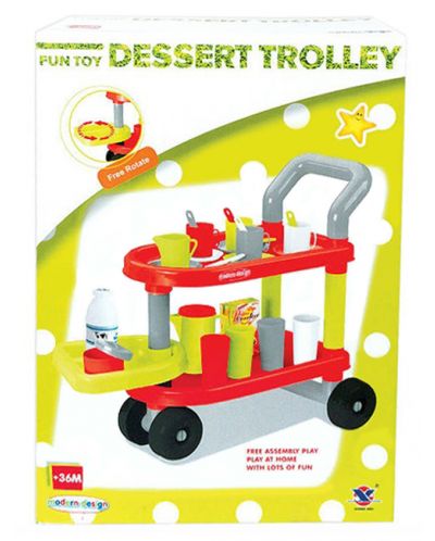 Игрален комплект Fun Toy - Количка за сервиране, с включени принадлежности - 1