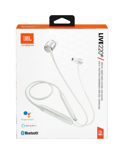 Безжични слушалки с микрофон JBL - Live 220BT, бели - 6
