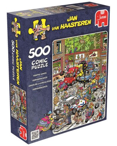Пъзел Jumbo от 500 части - Трафик бъркотия, Ян ван Хаастерен - 1