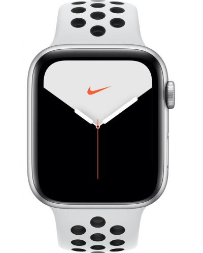 Смарт часовник Apple - Nike S5, 44mm, сребрист с бяла каишка - 2