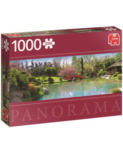 Панорамен пъзел Jumbo от 1000 части - Цветна градина - 1