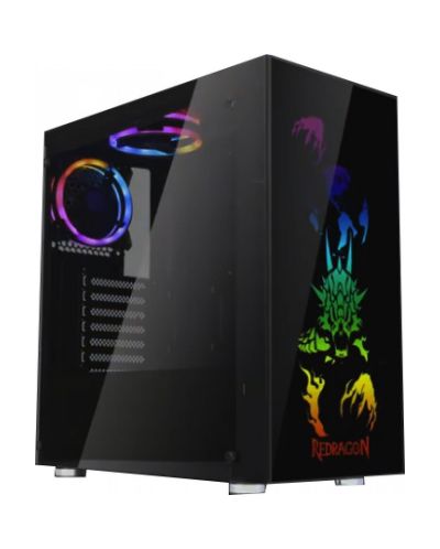 Кутия Redragon - Steeljaw GC-608, mid tower, черна/прозрачна