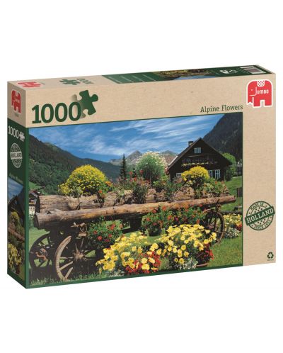 Пъзел Jumbo от 1000 части - Алпийски цветя - 1