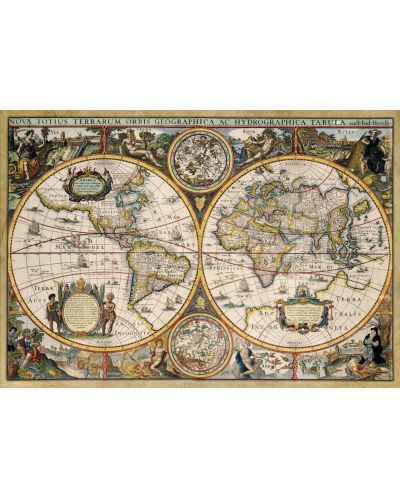 Пъзел Jumbo от 1500 части - Карта на света от 1630 г. - 2