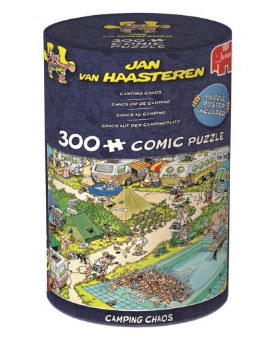 Пъзел Jumbo от 300 части - Хаос в къмпинга , Ян ван Хаастерен - 1