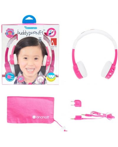 Детски слушалки BuddyPhones - InFlight, розови - 2