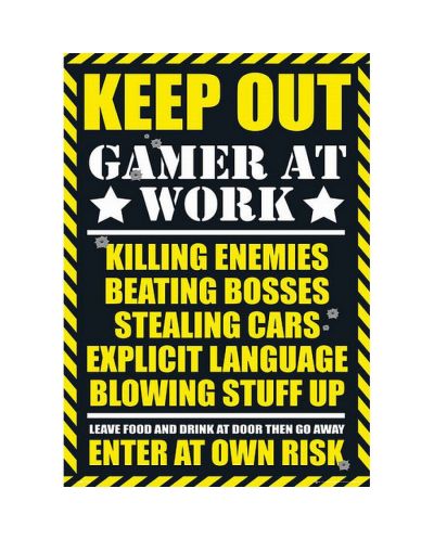 Макси плакат GB eye Humor: Gamer at Work - Keep Out - 1