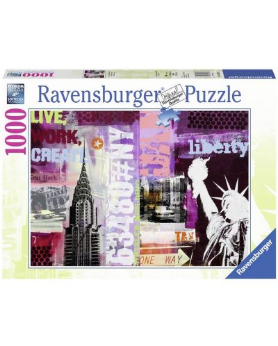 Пъзел Ravensburger от 1000 части - Колаж на Ню Йорк - 1
