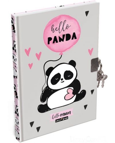 Таен дневник с катинар Lizzy Card - Hello Panda, формат А5