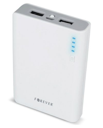Портативна батерия Forever - 10000 mAh, бяла - 1