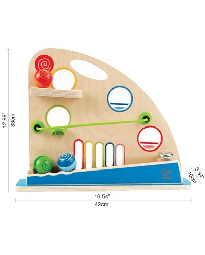 Дървена играчка Hape - Ролер с цветни топки - 6