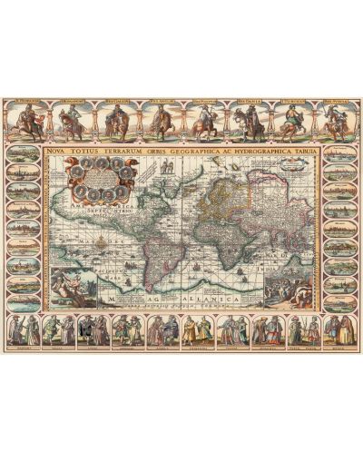 Пъзел Art Puzzle от 2000 части - Антична карта на света - 2