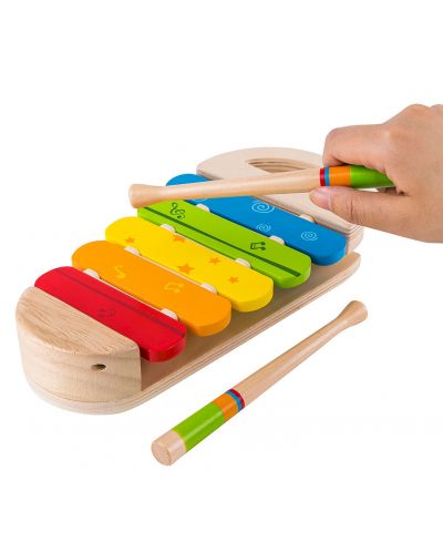 Дървена играчка Hape - Разноцветен ксилофон - 2