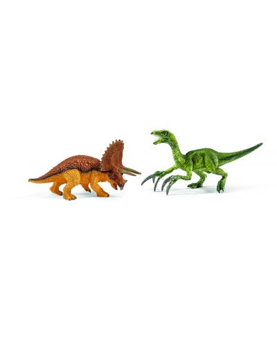 Фигурка Schleich от серията Аксесоари към Динозаври: Комплект - Трицератопс и Теризинозавър - малки - 1