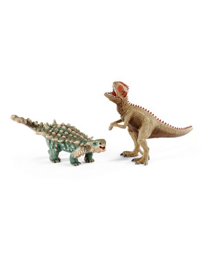 Фигурка Schleich от серията Аксесоари към Динозаври: Комплект - Анкилозавър и Гиганотозавър - малки - 1