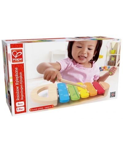 Дървена играчка Hape - Разноцветен ксилофон - 6