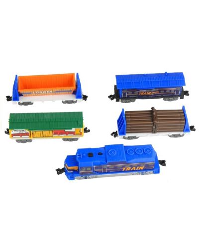 Игрален  комплект Power Train World - Товарен влак и кран, 670 cm - 4
