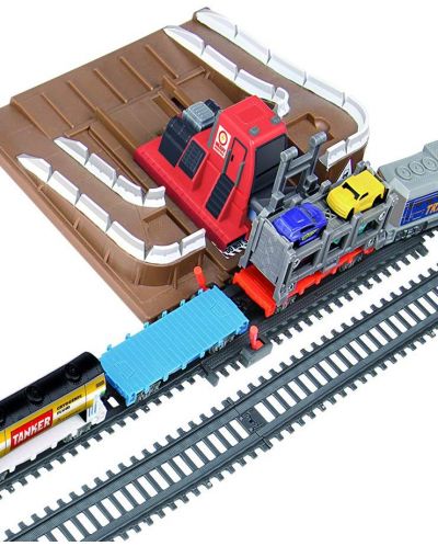 Игрален  комплект Power Train World - Влак с вагон автовоз, 304 cm x12 - 4