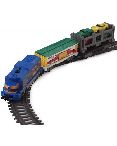 Игрален  комплект Power Train World - Влак с вагон автовоз, 304 cm x12 - 5