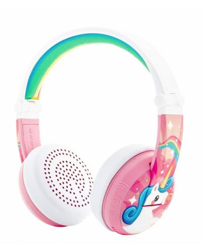Детски слушалки BuddyPhones - Wave Unicorn, безжични, розови - 1