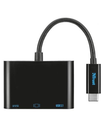 Адаптер Trust - Multiport, USB-C, черен - 2