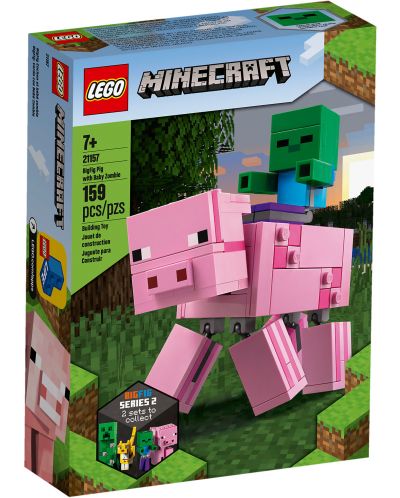 Конструктор Lego Minecraft - BigFig Pig with Baby Zombie (21157) - 1