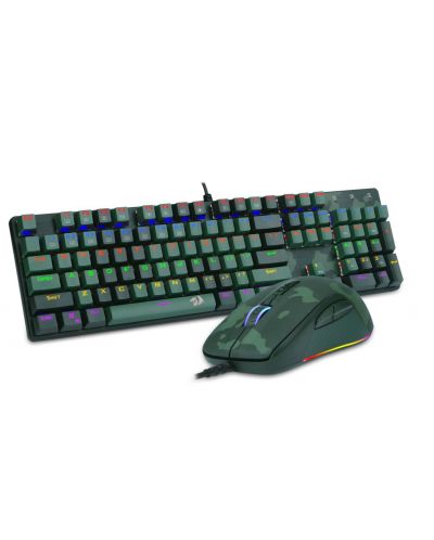 Гейминг комплект Redragon - Rainbow S108-BK, green