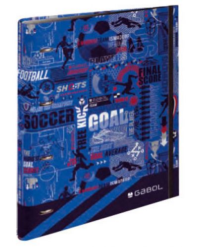 Класьор с ластик и 4 ринга Gabol Goal – Football, 3 cm