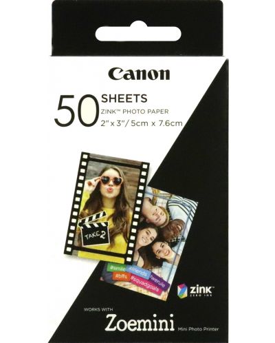 Фотохартия Canon - Zink 2x3", за Zoemini, 50 броя - 1