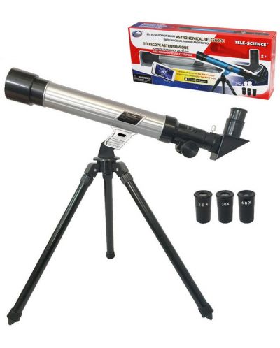 Образователна играчка Eastcolight - Сив телескоп с трипод 20x/ 30x/ 40x - 1