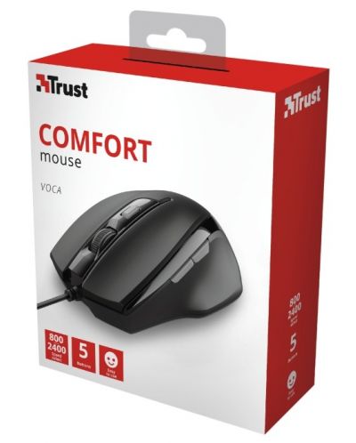 Мишка Trust - Voca Comfort, оптична, черна - 5