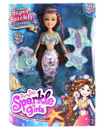 Кукла Funville Sparkle Girlz - Русалка Super Sparkly, 27 cm, асортимент - 6