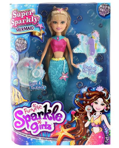 Кукла Funville Sparkle Girlz - Русалка Super Sparkly, 27 cm, асортимент - 2