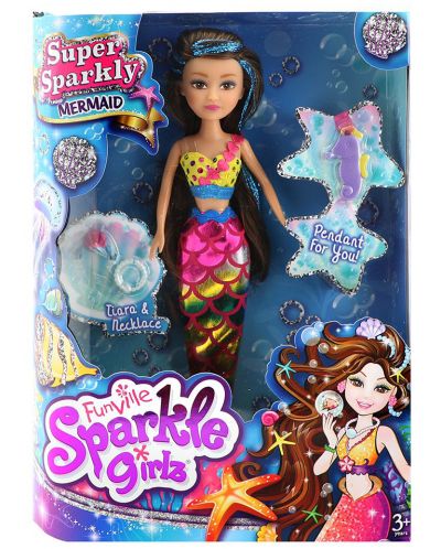 Кукла Funville Sparkle Girlz - Русалка Super Sparkly, 27 cm, асортимент - 4