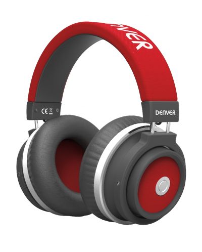 Безжични слушалки Denver - BTH-250, червени - 1