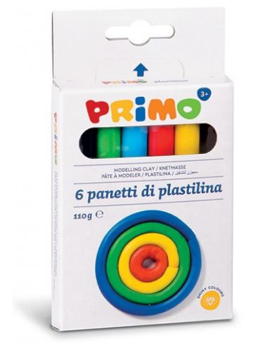Комплект пластилин Primo - 6 цвята, 110 g - 1
