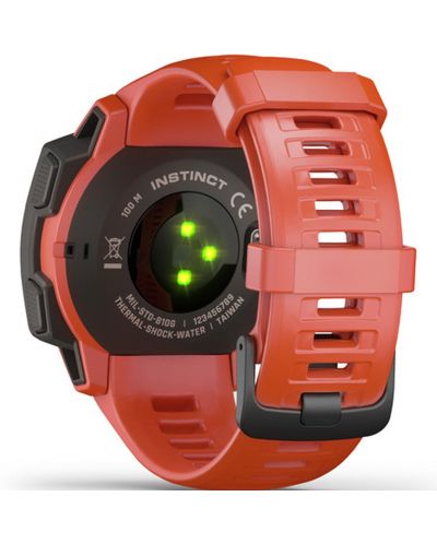 Смарт часовник Garmin - Instinct, 23mm, червен - 3