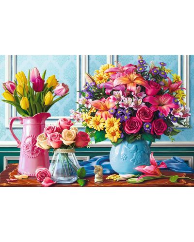 Пъзел Trefl от 1500 части - Цветя във ваза - 2