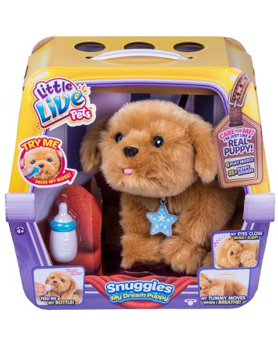Интерактивна плюшена играчка Moose Little Live Pets - Кученце Snuggles, Cozy dozys - 1