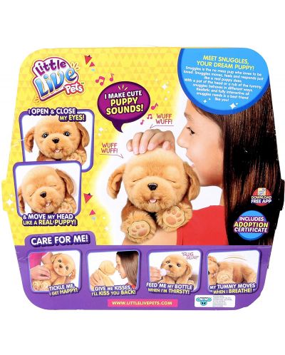 Интерактивна плюшена играчка Moose Little Live Pets - Кученце Snuggles, Cozy dozys - 5