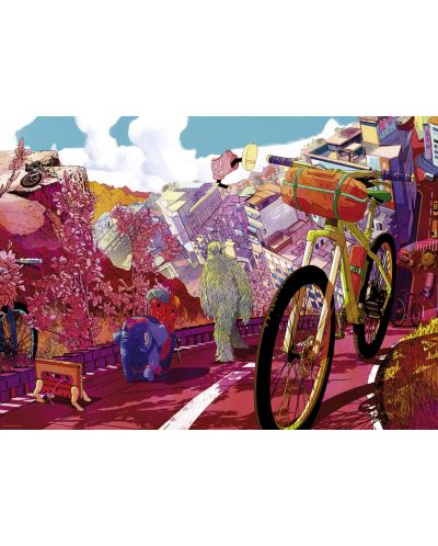 Пъзел Heye от 1000 части - Обиколка в розово, Bike Art - 2